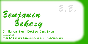 benjamin bekesy business card