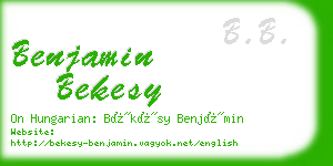 benjamin bekesy business card